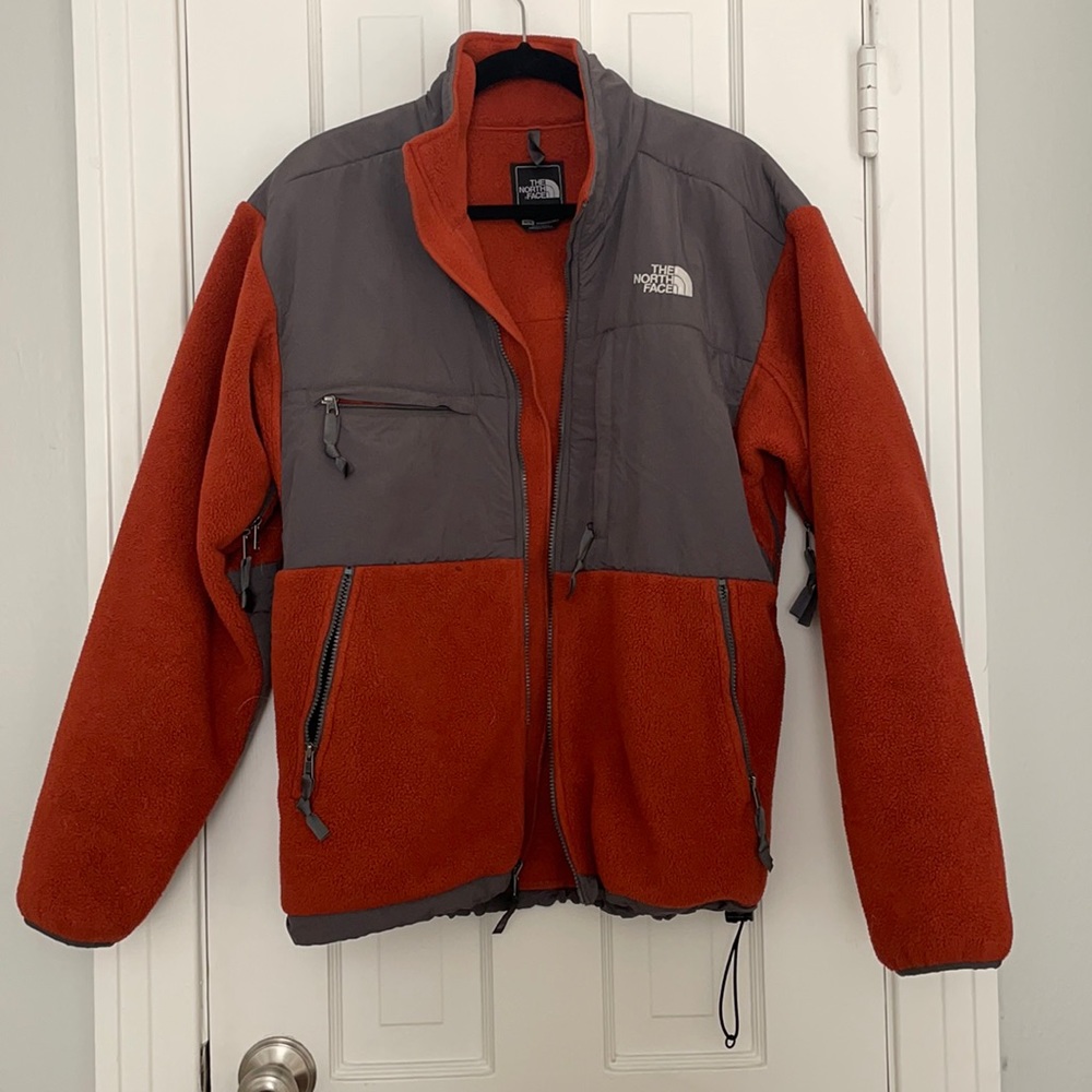 Size medium. orange and gray, men’s Northface jacket